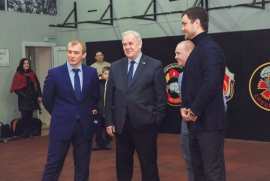 Тренировочный зал кафедры единоборств посетил депутат Госдумы Сергей Попов